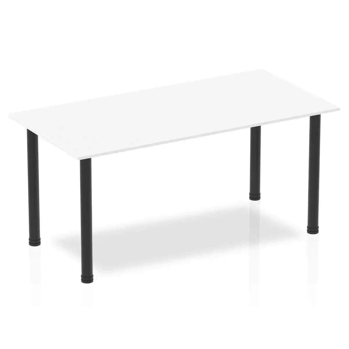 Impulse Straight Table White Top Black Post Leg - Price Crash Furniture