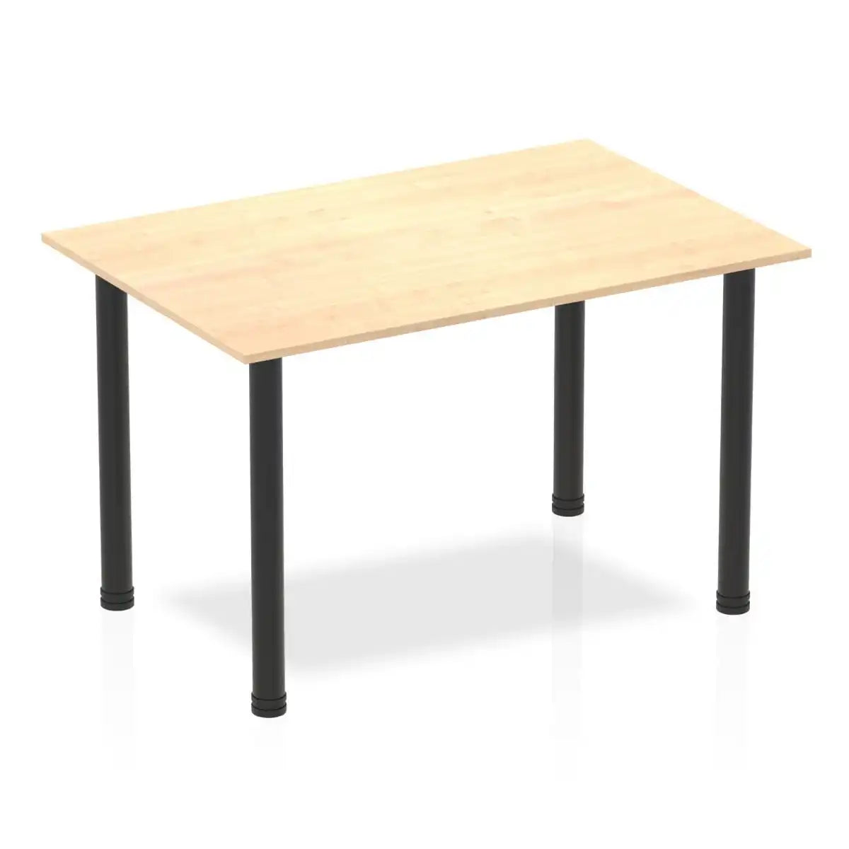 Impulse Straight Table with Maple Top and Black Post Leg - Price Crash Furniture