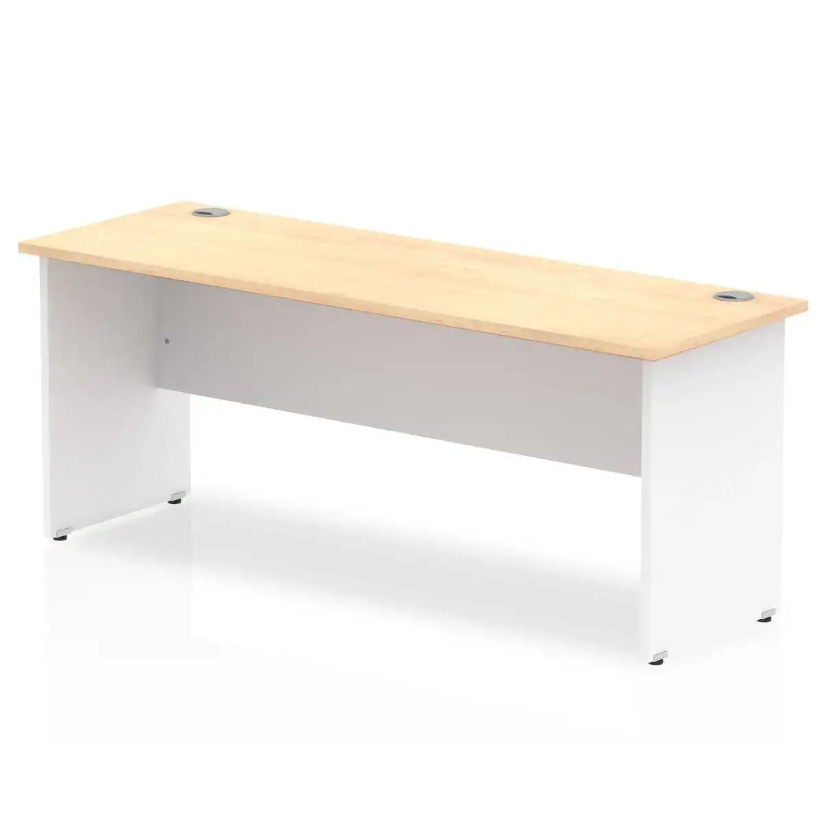 Impulse 600mm Straight Desk with Maple Top and White Panel End Leg - Price Crash Furniture