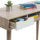 Alford Desk with 2 Drawers in Sonoma Oak and Grey - Price Crash Furniture