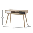Alford Desk with 2 Drawers in Sonoma Oak and Grey - Price Crash Furniture