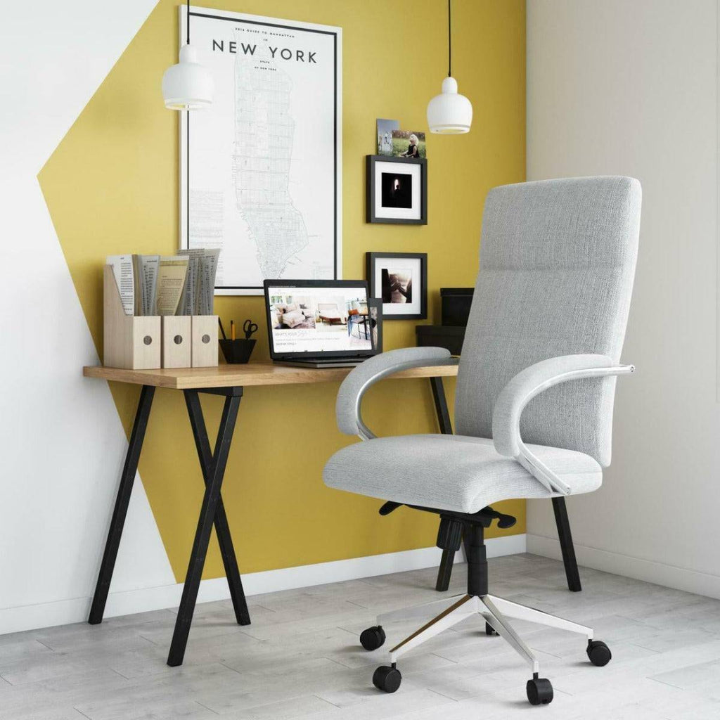 Alphason Bedford Light Grey Fabric Executive Office Chair - Price Crash Furniture