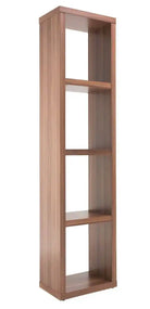 Alphason Maine Walnut Effect 4 shelf Narrow Bookcase - Price Crash Furniture