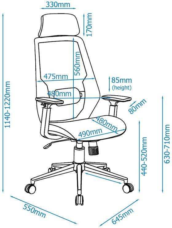 Alphason Clifton Mesh Back Desk & Home Office Chair in Black - Price Crash Furniture