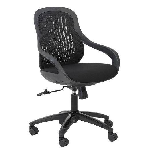 Alphason Croft Black Designer Mesh Back Office Chair - Price Crash Furniture