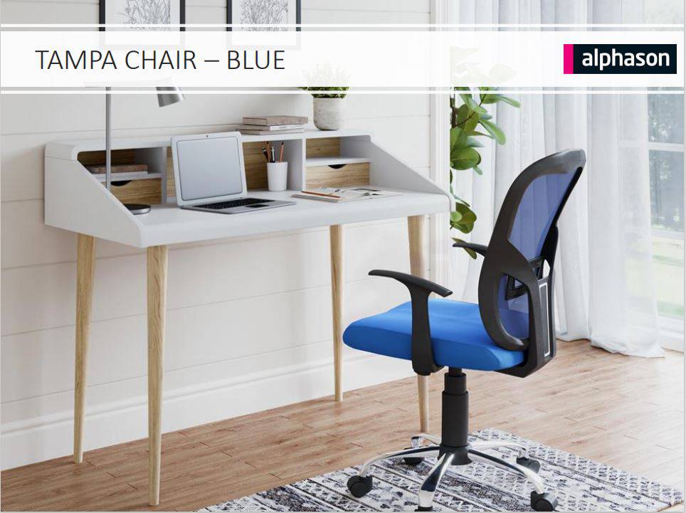 Alphason Tampa Mesh Back Office Chair in Blue - Price Crash Furniture