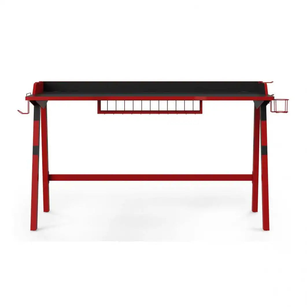 Fuego Gaming Desk in Red and Black by Alphason - Price Crash Furniture