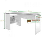 Function Plus Corner Desk 2 Drawers in White and Oak - Price Crash Furniture