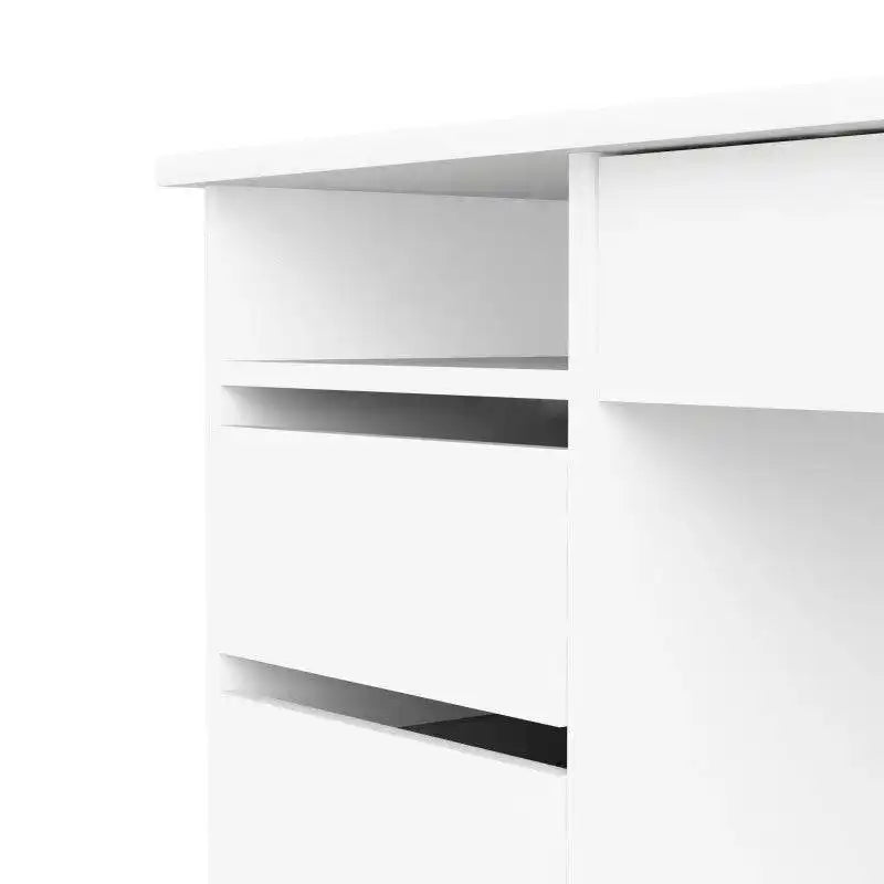 Function Plus Desk (3+1) handle free Drawer in White - Price Crash Furniture