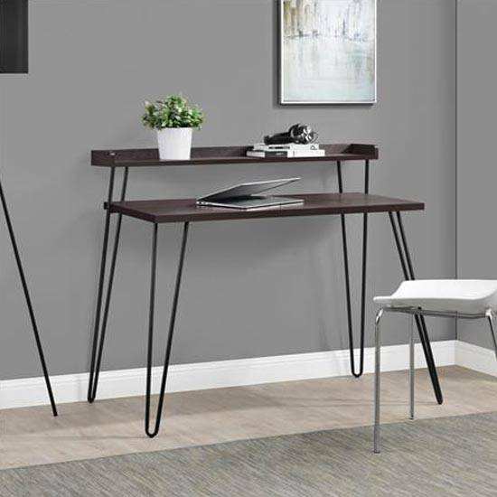 Haven Laptop Desk with Riser Shelf in Espresso by Dorel - Price Crash Furniture