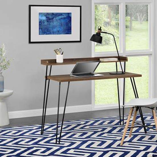 Haven Laptop Desk with Riser Shelf in Walnut by Dorel - Price Crash Furniture