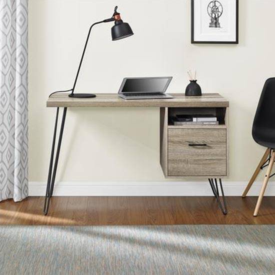 Landon Laptop Desk in Distressed Grey Oak by Dorel - Price Crash Furniture