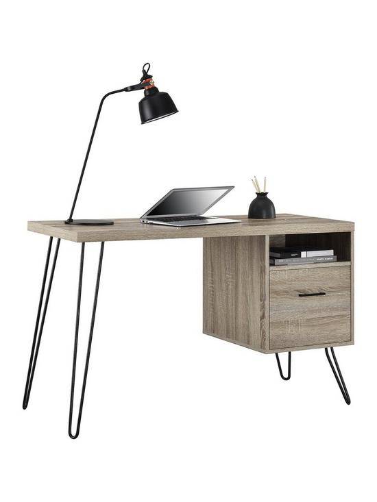 Landon Laptop Desk in Distressed Grey Oak by Dorel - Price Crash Furniture
