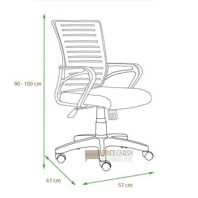 Loft armed office chair, orange mesh back, black fabric seat, black base by Core - Price Crash Furniture