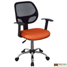 Loft home office chair in black mesh back, orange fabric seat, chrome base by Core - Price Crash Furniture