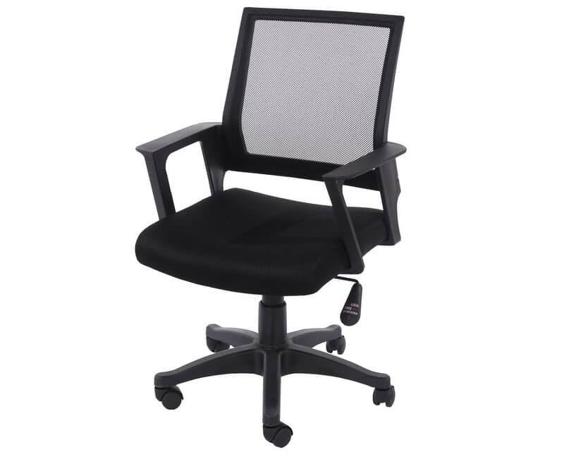 Loft Office Chair in Black Mesh Back, Black Fabric Seat by Core - Price Crash Furniture