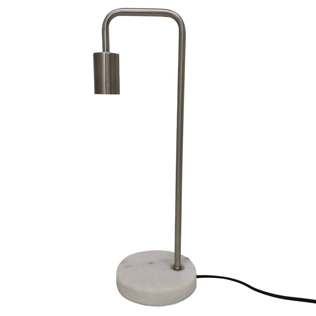 Marble And Silver Industrial Desk Lamp - Price Crash Furniture