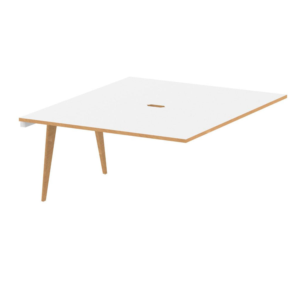 Oslo 1200mm B2B Extension Kit with White Top, Natural Wood Edge and White Frame - Price Crash Furniture