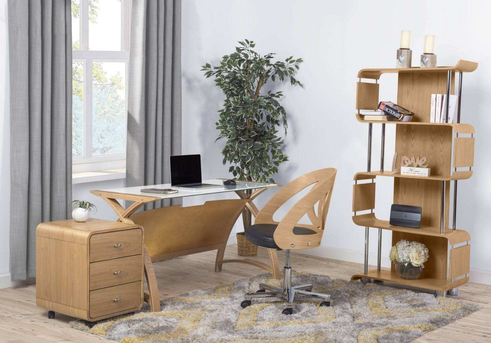 PC201 Helsinki 1300mm Laptop Table in Oak by Jual - Price Crash Furniture