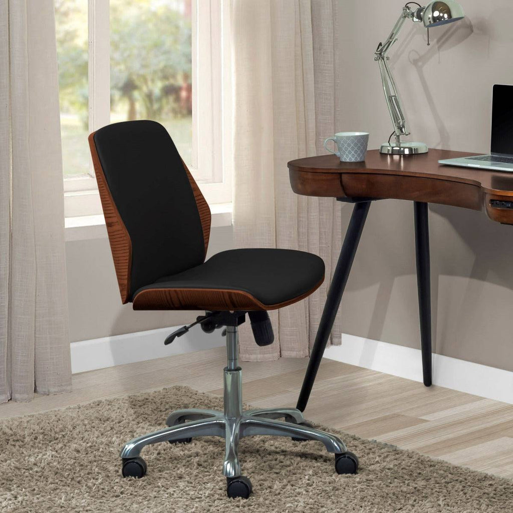 PC211 Universal Office Desk Chair in Walnut & Black by Jual - Price Crash Furniture