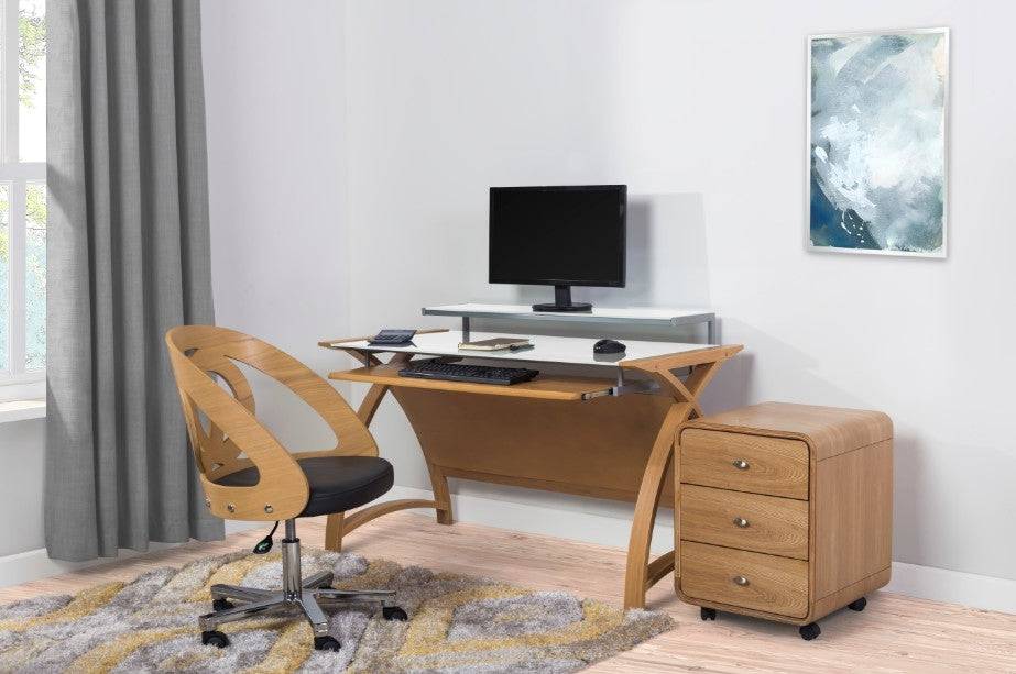 PC606 Helsinki Office Desk Chair in Oak by Jual - Price Crash Furniture