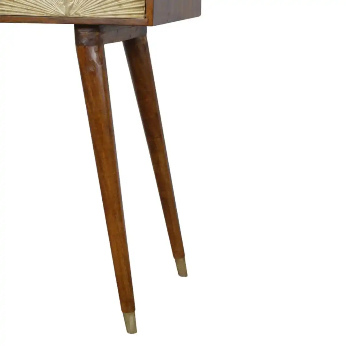 Sunrise Writing Laptop Desk in Gold & Chestnut Finish - Price Crash Furniture
