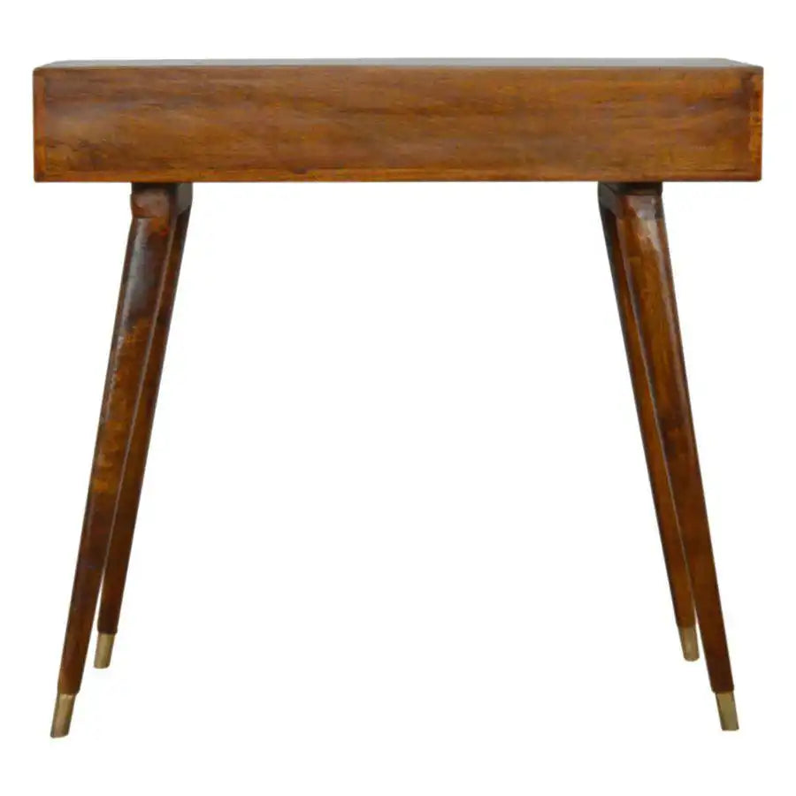 Sunrise Writing Laptop Desk in Gold & Chestnut Finish - Price Crash Furniture