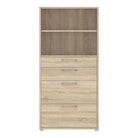 Prima Bookcase 2 Shelves, 2 Drawers + 2 File Drawers in Oak - Price Crash Furniture