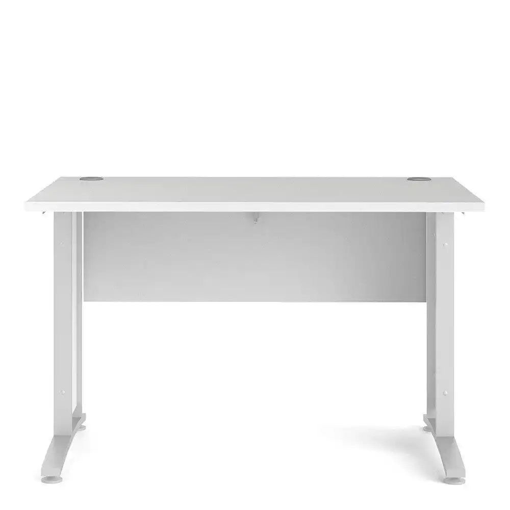 Prima Desk 120 cm in White with White Leg - Price Crash Furniture