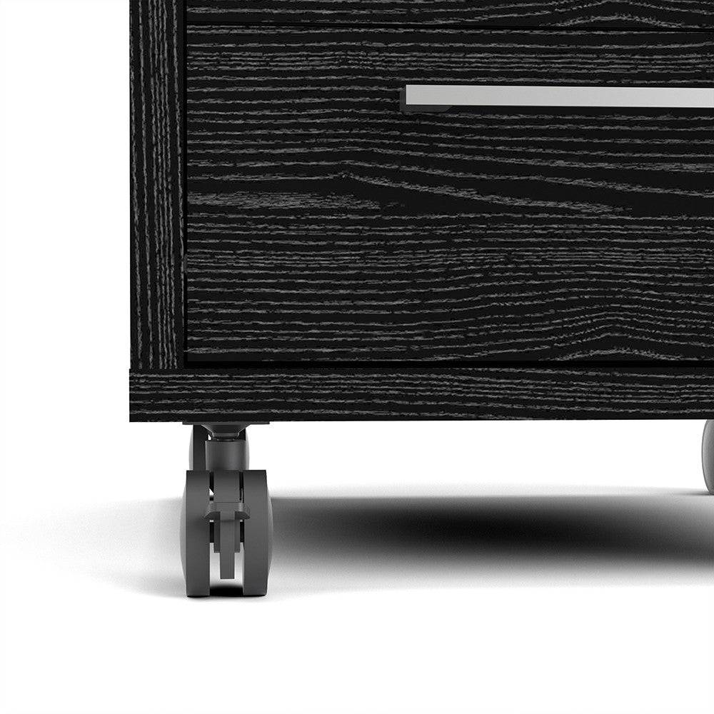 Prima Mobile Pedestal Cabinet in Black Woodgrain - Price Crash Furniture