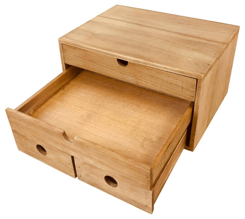 Rustic Solid Wood Storage Organizer 33cm - Price Crash Furniture