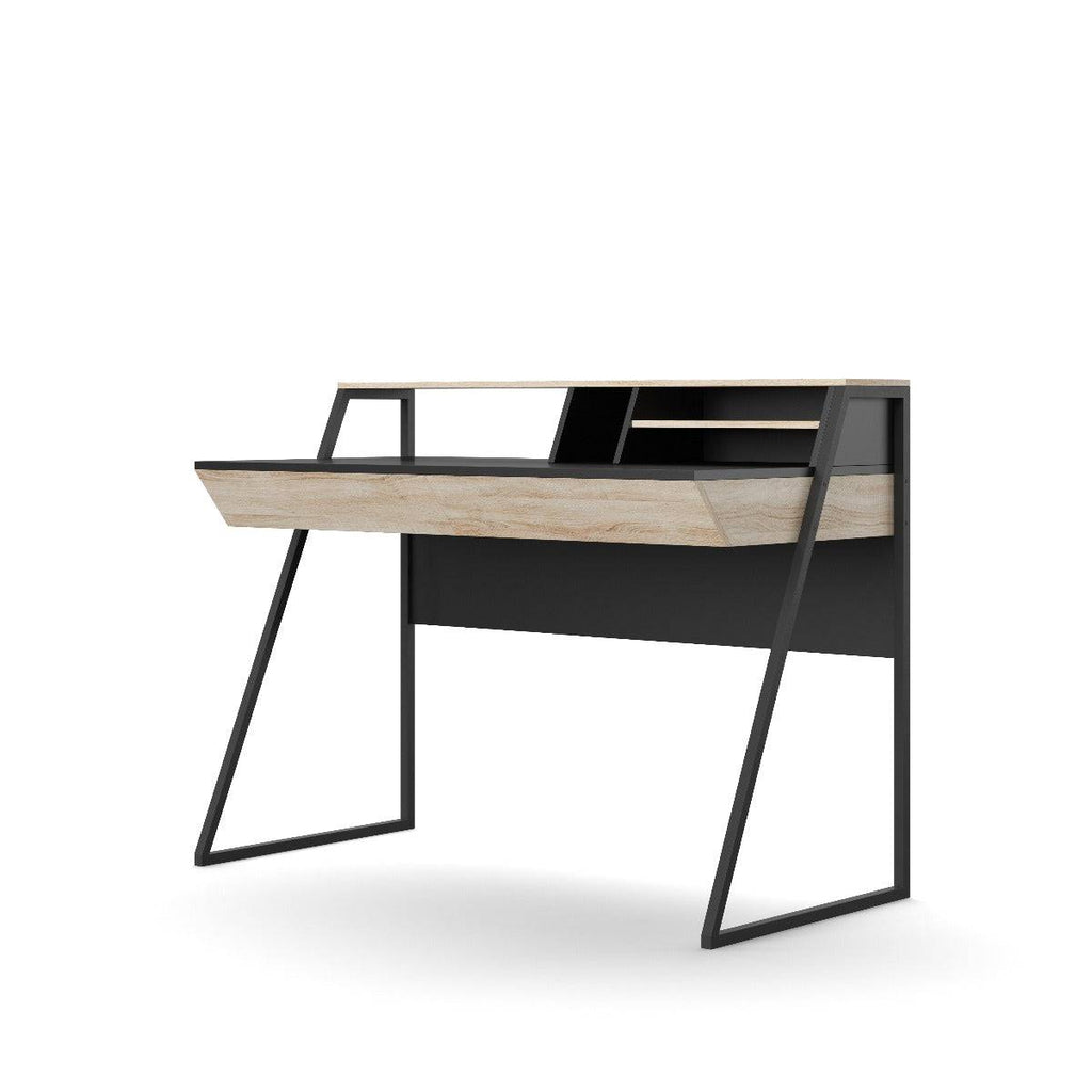 Salcome Desk in Black and Oak - Price Crash Furniture