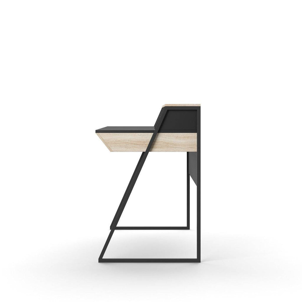 Salcome Desk in Black and Oak - Price Crash Furniture