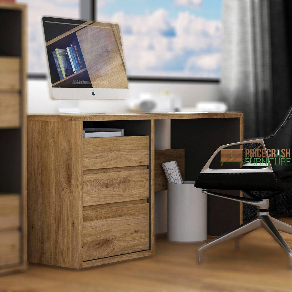 Shetland Home Office Desk with 3 Drawers - Price Crash Furniture