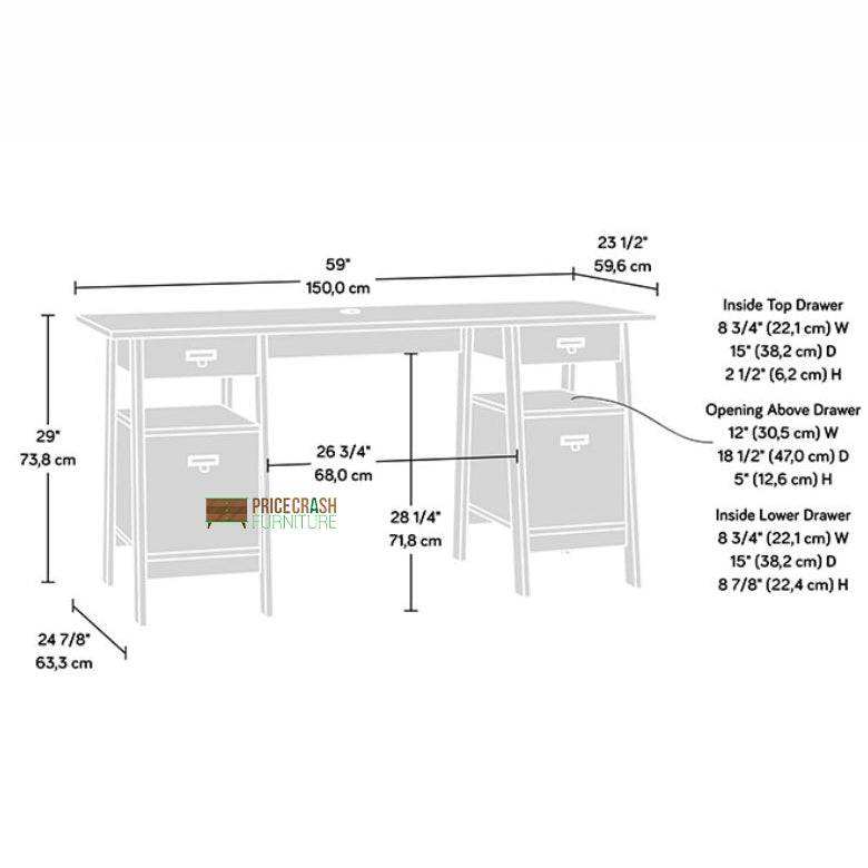 Teknik Executive Trestle Desk in Chalked Chestnut - Price Crash Furniture