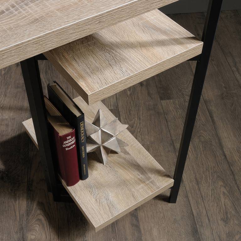 Teknik Industrial Style Chunky Bench Desk in Charter Oak - Price Crash Furniture