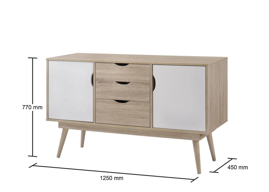 Alford Sideboard in Sonoma Oak and White by TAD - Price Crash Furniture