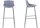Alphason Helena Barstool with Backrest - Grey & Black - Price Crash Furniture
