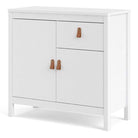 Barcelona Compact Small Sideboard 2 Doors + 1 Drawer in White - Price Crash Furniture