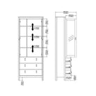 Barcelona Glazed Double Display China Cabinet Unit 2 Doors 3 Drawers White - Price Crash Furniture