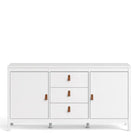 Barcelona Large Wide Sideboard Unit with 2 Doors + 3 Drawers in White - Price Crash Furniture