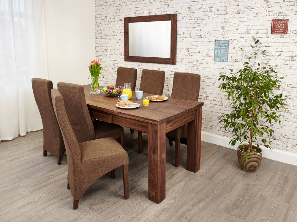 Baumhaus Mayan Walnut Extending Dining Table - Price Crash Furniture