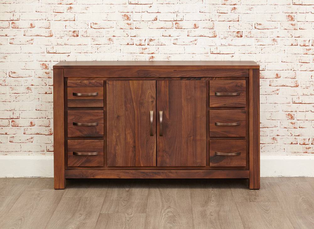 Baumhaus Mayan Walnut Six Drawer Sideboard - CWC02A - Price Crash Furniture