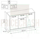 Brooklyn Sideboard with 3 Doors and 1 Drawer in Walnut and Grey - Price Crash Furniture