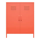Cache 2 Door Metal Locker Accent Cabinet in Orange by Dorel Novogratz - Price Crash Furniture