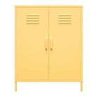 Cache 2 Door Metal Locker Accent Cabinet in Yellow by Dorel Novogratz - Price Crash Furniture