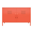 Cache 2 Door Metal Locker Accent Cabinet Short in Orange by Dorel Novogratz - Price Crash Furniture