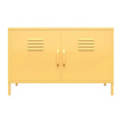 Cache 2 Door Metal Locker Accent Cabinet Short in Yellow by Dorel Novogratz - Price Crash Furniture
