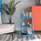 Cache Metal Rolling Cart Drinks Trolley in Blue by Dorel Novogratz - Price Crash Furniture