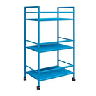 Cache Metal Rolling Cart Drinks Trolley in Blue by Dorel Novogratz - Price Crash Furniture